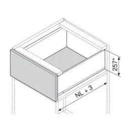 Sponda laterale LEGRABOX “F” 241 mm / Grigio
