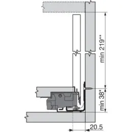 Sponda laterale LEGRABOX “F” 241 mm / Nero