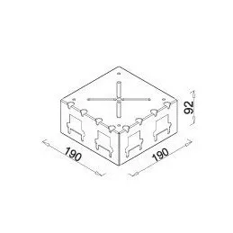 Piastra portante Desk Bar 90° / grigia