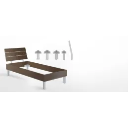 Gamba per letto SILK 80 CUBO / grigia