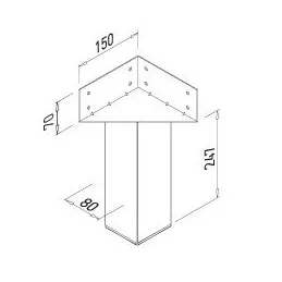 Gamba per letto SILK 80 CUBO / grigia