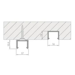 Profilo in alluminio LL-04 per illuminazione a LED con copertura_end