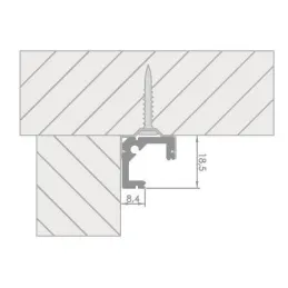 Profilo angolare in alluminio LL-07 per illuminazione a LED con copertura