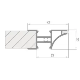 Profilo in alluminio angolare LL-08 per illuminazione LED con copertura