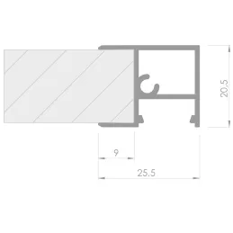 Profilo in alluminio LL-16 per illuminazione LED dell’armadio