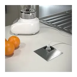 Presa elettrica VersaHit 2 x 230V FRENCH / Acciaio inox