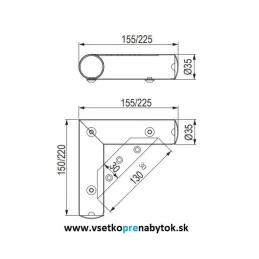 Piedino per mobili NN24 – diametro 35 mm / Cromo lucido