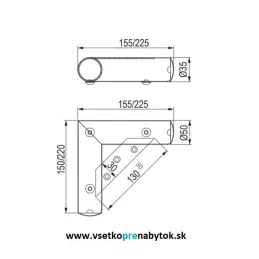 Piedino per mobili NN24 – diametro 50 mm / Cromo lucido