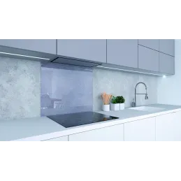 Paraschizzi in vetro per piano cottura / Effetto alluminio spazzolato