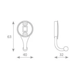 Appendiabiti rustico ANTIC MINI / Ottone anticato