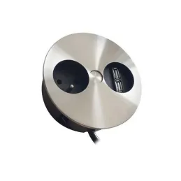 Presa elettrica Twister + USB / Acciaio inox
