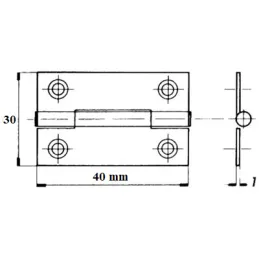 Cerniera a farfalla 40 mm / Zinco