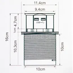 Presa elettrica estraibile OTIO LIFT / Alluminio