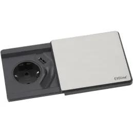 Presa elettrica Evoline Square 80 / Acciaio inox