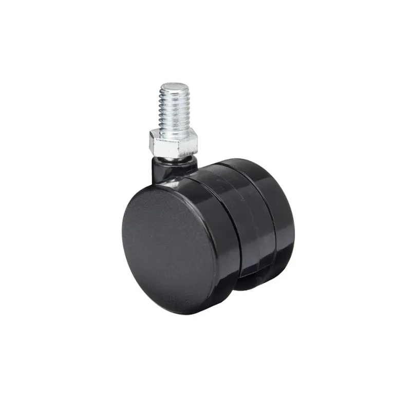 Rotella per mobili nera con perno / 40 mm