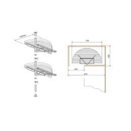 Carosello estraibile e girevole SMART 180° / Cromo lucido