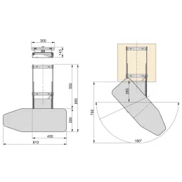 Asse da stiro estraibile e girevole a 180°