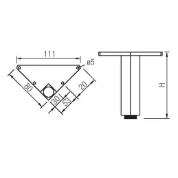 Piedino per mobili NA 30x30 angolare / alluminio
