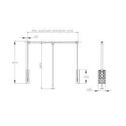 Appendiabiti ribaltabile EASY / Nero - cromato
