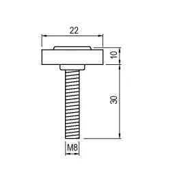 Dado a martello con piedino regolabile M8
