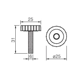 Piedino angolare regolabile per pannello da 18 mm
