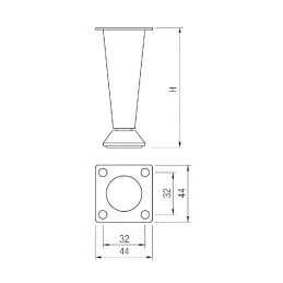 Piedino per mobili SLIDE / Cromo opaco