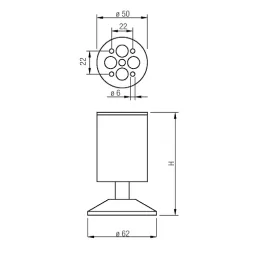 Piedino per mobili ALPHA / Cromo opaco