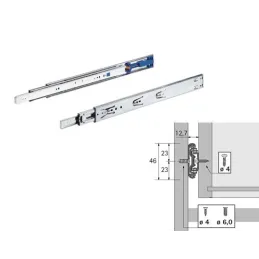 Guida per cassetti con cuscinetti e ammortizzazione, 45 mm HETTICH / Silent system