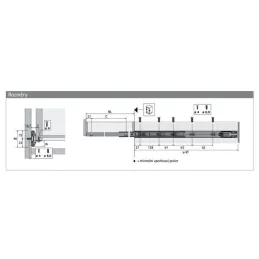 Guida per cassetti con cuscinetti e ammortizzazione, 45 mm HETTICH / Silent system