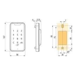 Serratura elettronica con tastierino e scheda RFID Systemo II / nera