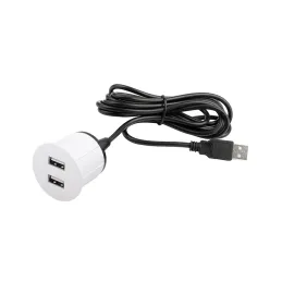 Presa elettrica con caricatore USB Round / Bianco opaco