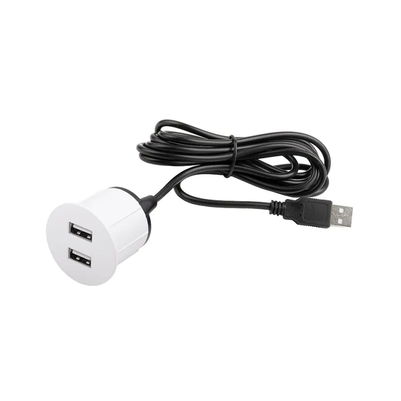 Presa elettrica con caricatore USB Round / Bianco opaco
