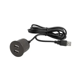 Presa elettrica con caricatore USB Round / Nero opaco