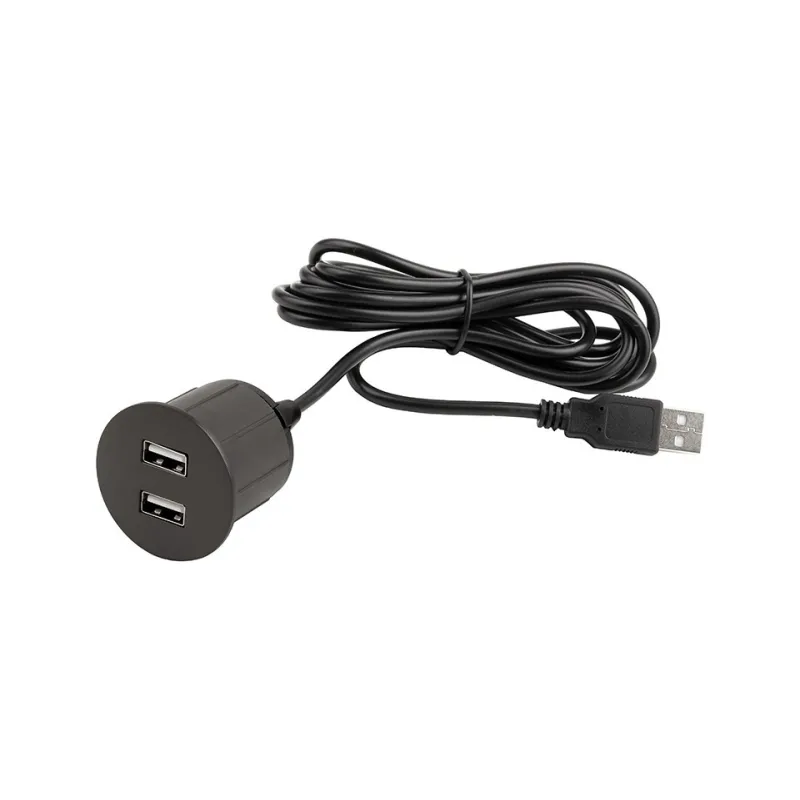 Presa elettrica con caricatore USB Round / Nero opaco