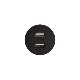 Presa elettrica con caricatore USB Round / Nero opaco