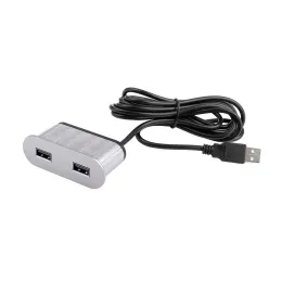 Presa elettrica USB Oval / Acciaio inox