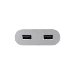 Presa elettrica USB Oval / Acciaio inox
