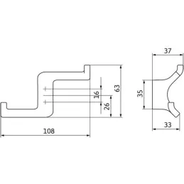 Appendiabiti ESOLINE / Cromo lucido