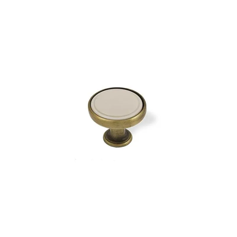 Pomello BERYL / ottone antico – base beige