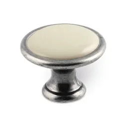 Pomello GARDE / Argento anticato – avorio, porcellana