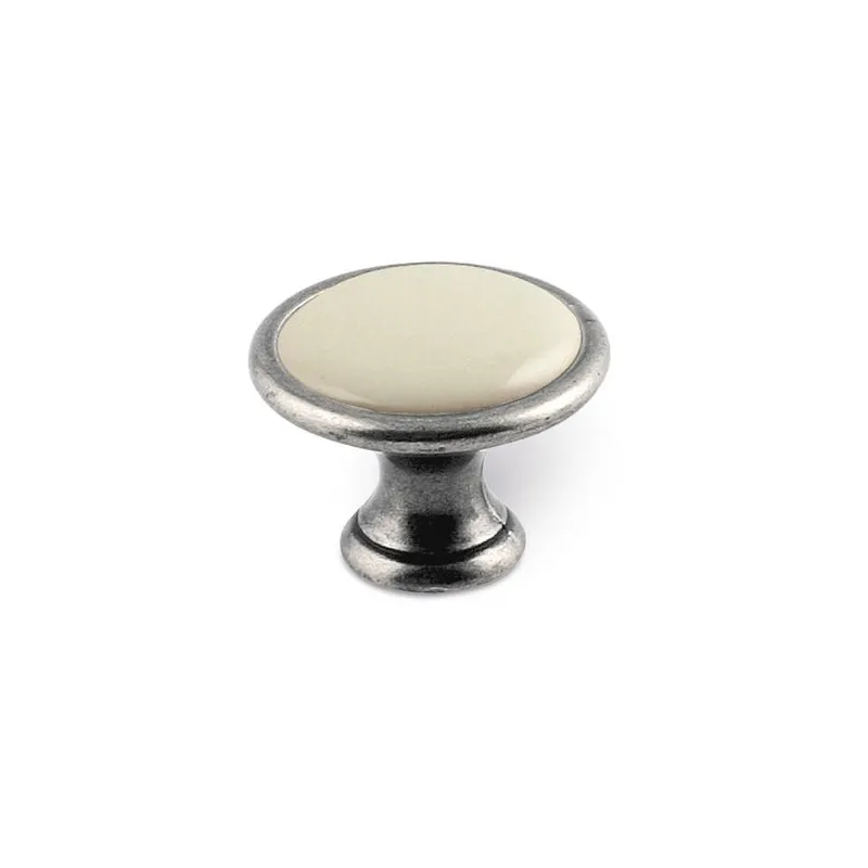 Pomello GARDE / Argento anticato – avorio, porcellana