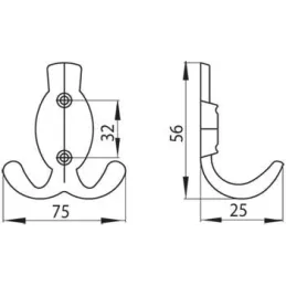 Appendiabiti rustico SEVILA Mini / Ottone anticato