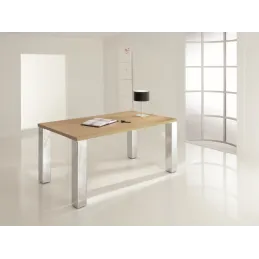 Gamba da tavolo in acciaio 80 x 80 / Cromo lucido