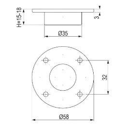 Piedino in plastica 35x15 mm / Antracite