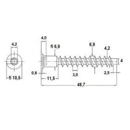 Confermat 7x50 zinco giallo / 100 pz.