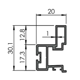 Maniglia per porta scorrevole TWIN FLAT / Alluminio