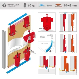 Set per una porta scorrevole FASTOR da 60 kg