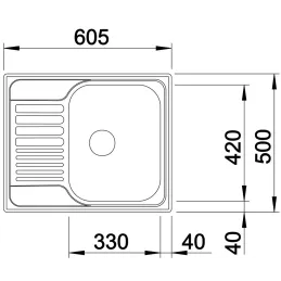 Lavello in acciaio inox Blanco TIPO 45 S Mini