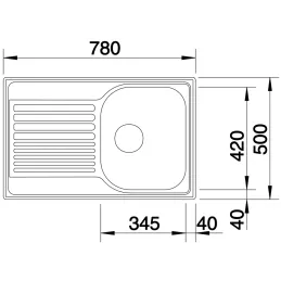 Lavello in acciaio inox Blanco TIPO 45 S Compact
