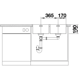 Lavello in acciaio inox Blanco ANDANO 340/340-IF